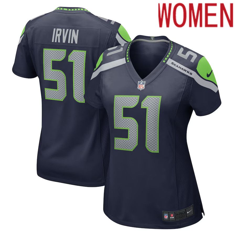 Women Seattle Seahawks #51 Bruce Irvin Nike College Navy Game NFL Jersey->women nfl jersey->Women Jersey